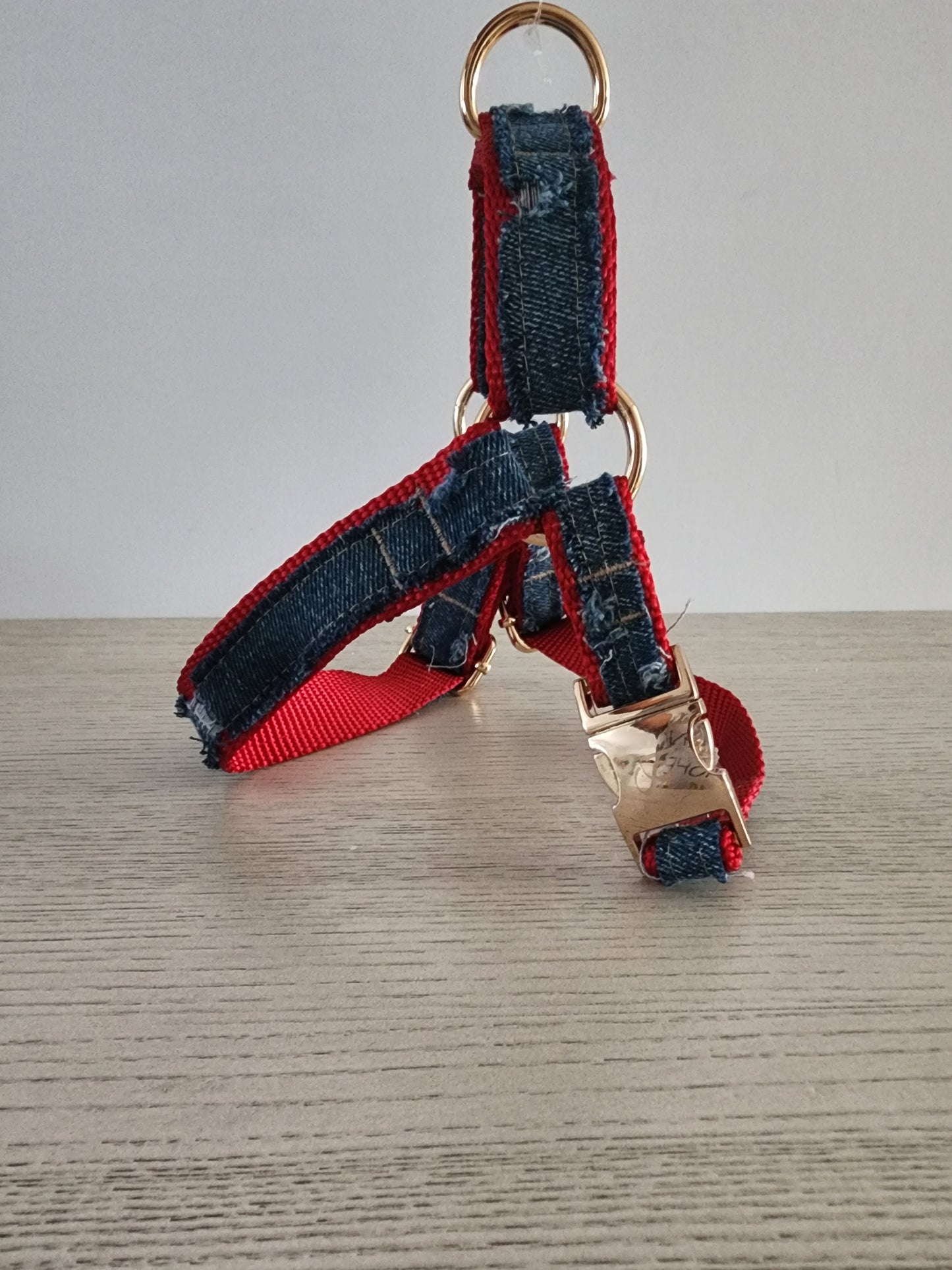 Ripped Denim Dog Harness