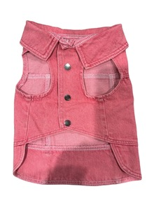 Pup-It-Up Denim Pink Belt Loop Dog Vest