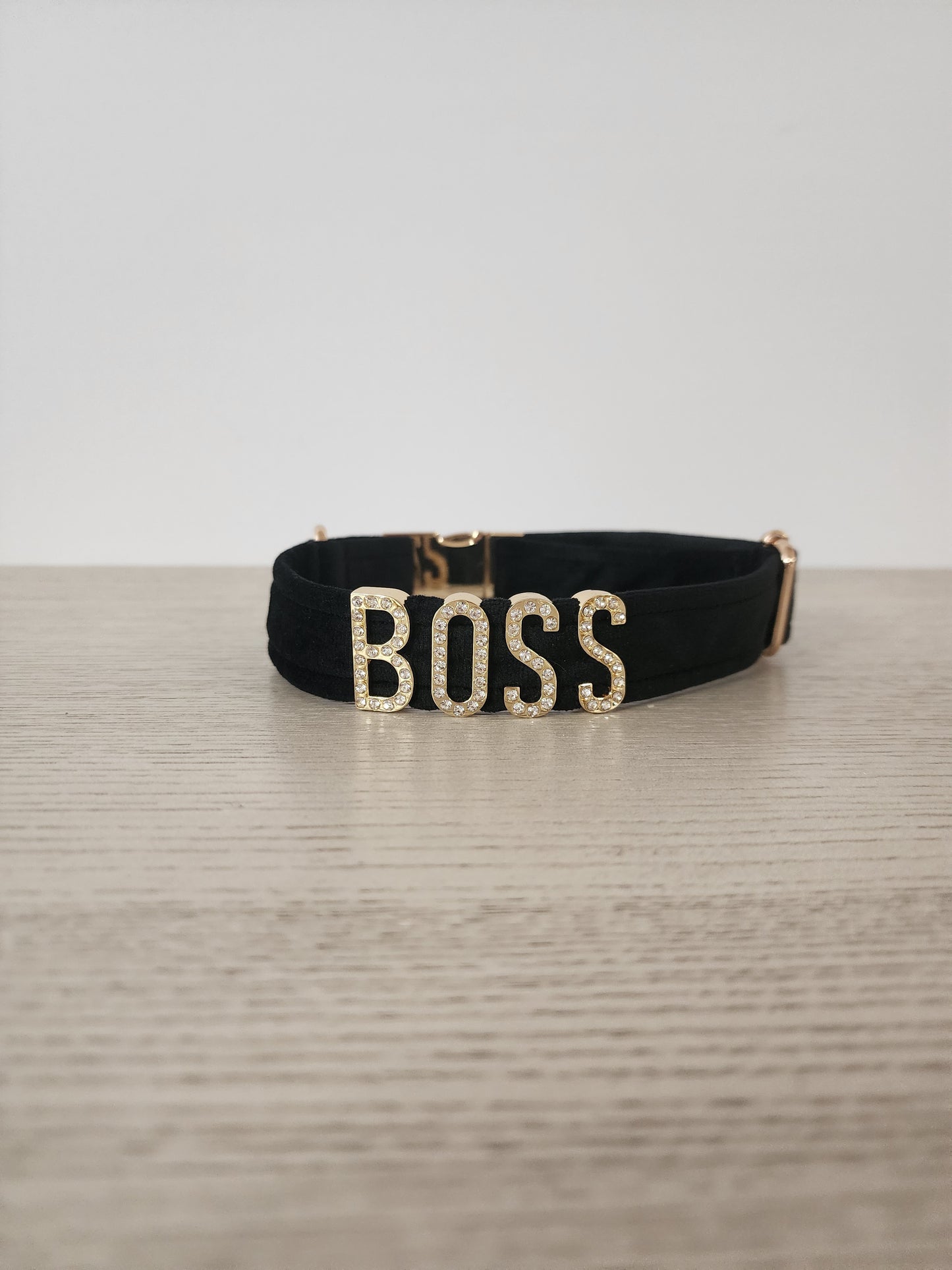 Velvet Dog Collar with BOSS