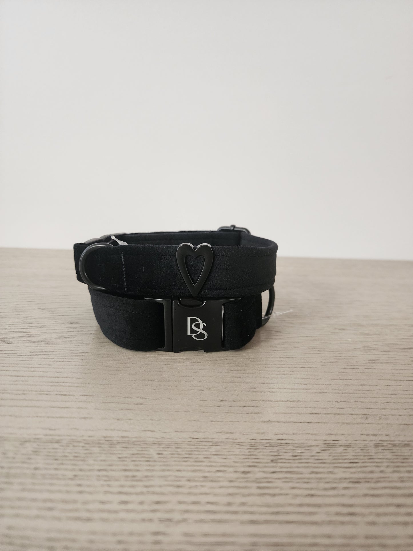Velvet Dog Collar w/ Heart Embellishment