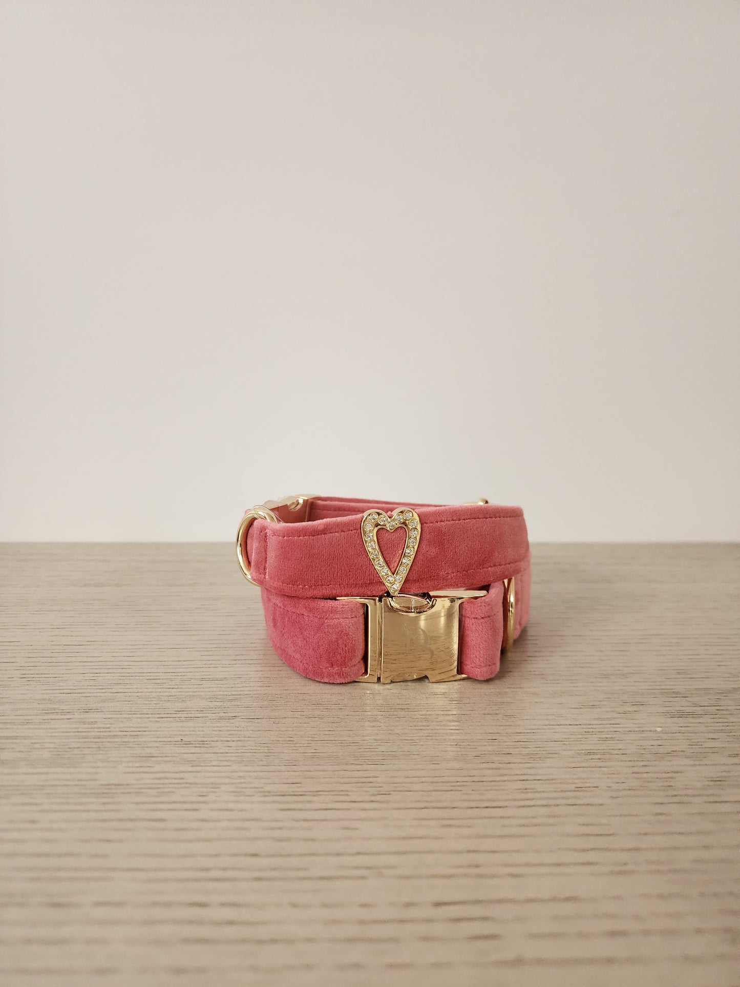 Velvet Dog Collar w/ Heart Embellishment