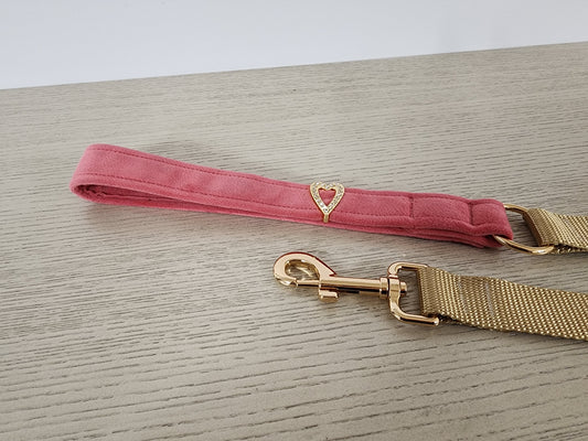 Velvet Handle Leash with Heart/Star Embellishment