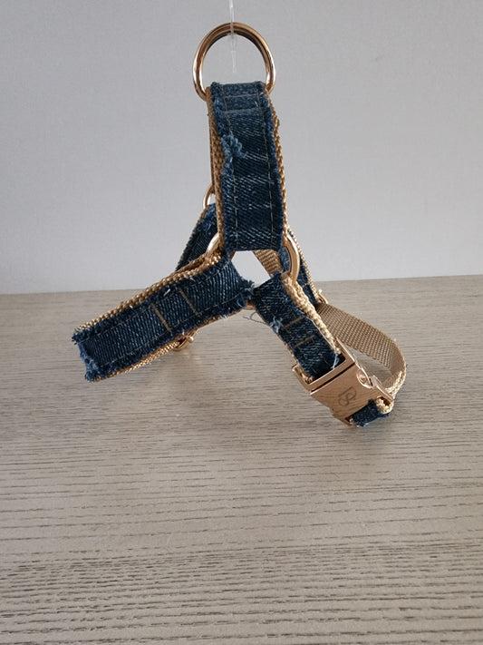 Ripped Denim Dog Harness
